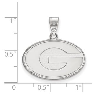 Sterling Silver Rhodium-plated LogoArt University of Georgia Letter G Medium Pendant