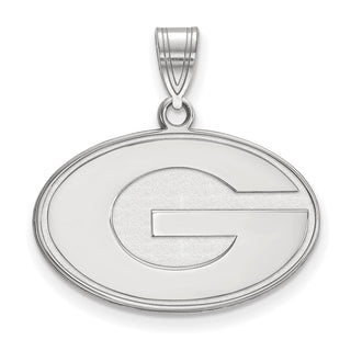 Sterling Silver Rhodium-plated LogoArt University of Georgia Letter G Medium Pendant