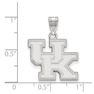 14k White Gold LogoArt University of Kentucky U-K Medium Pendant