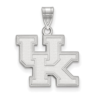 14k White Gold LogoArt University of Kentucky U-K Medium Pendant
