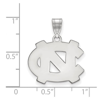 Sterling Silver Rhodium-plated LogoArt University of North Carolina N-C Medium Pendant