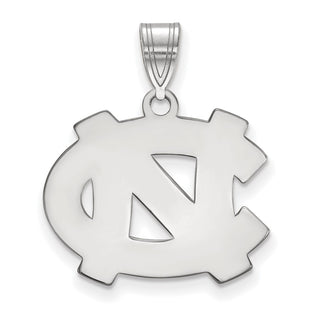 Sterling Silver Rhodium-plated LogoArt University of North Carolina N-C Medium Pendant