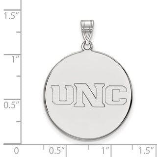 Sterling Silver Rhodium-plated LogoArt University of Northern Colorado U-N-C Extra Large Disc Pendant