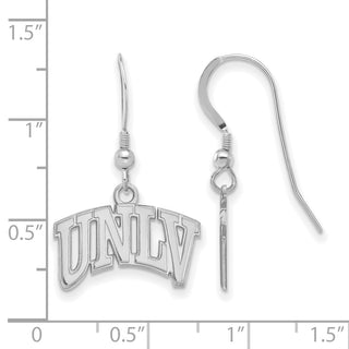 Sterling Silver Rhodium-plated LogoArt University of Nevada-Las Vegas U-N-L-V Small Dangle Wire Earrings