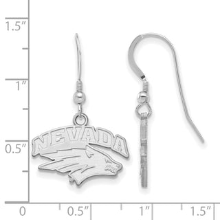 Sterling Silver Rhodium-plated LogoArt University of Nevada Small Dangle Earrings