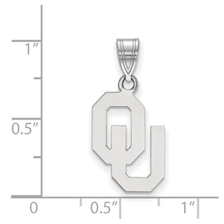 10k White Gold LogoArt University of Oklahoma O-U Medium Pendant
