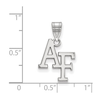 Sterling Silver Rhodium-plated LogoArt United States Air Force Academy A-F Medium Pendant