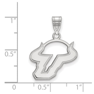 14k White Gold LogoArt University of South Florida Bull Medium Pendant