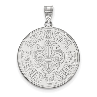14k White Gold LogoArt University of Louisiana at Lafayette Extra Large Pendant