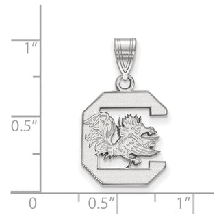 14k White Gold LogoArt University of South Carolina Medium Pendant