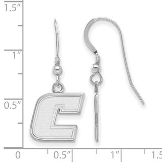 Sterling Silver Rhodium-plated LogoArt University of Tennessee at Chattanooga Letter C Small Dangle Wire Earrings