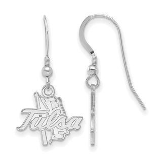 Sterling Silver Rhodium-plated LogoArt University of Tulsa Small Dangle Wire Earrings