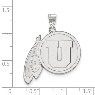 10k White Gold LogoArt University of Utah Extra Large Pendant