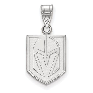 Sterling Silver Rhodium-plated NHL LogoArt NHL Vegas Golden Knights Medium Pendant