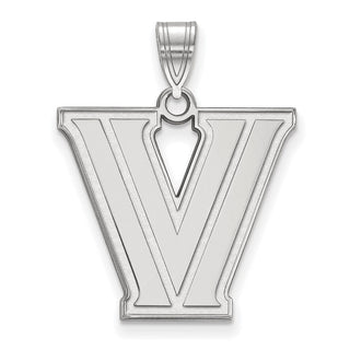 Sterling Silver Rhodium-plated LogoArt Villanova University Letter V Large Pendant