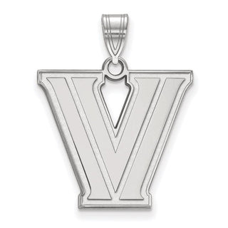 14k White Gold LogoArt Villanova University Letter V Large Pendant