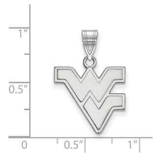 14k White Gold LogoArt West Virginia University W-V Medium Pendant