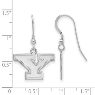 Sterling Silver Rhodium-plated LogoArt Youngstown State University Letter Y Small Dangle Wire Earrings