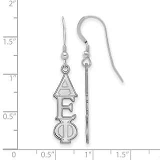 Sterling Silver Rhodium-plated LogoArt Alpha Epsilon Phi Sorority Greek Letters Medium Dangle Earrings