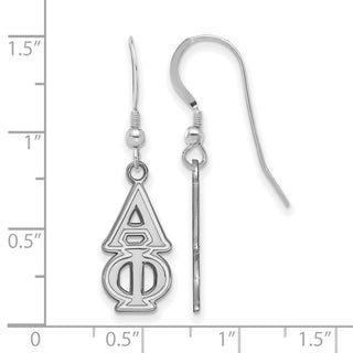 Sterling Silver Rhodium-plated LogoArt Alpha Phi Sorority Greek Letters Medium Dangle Earrings