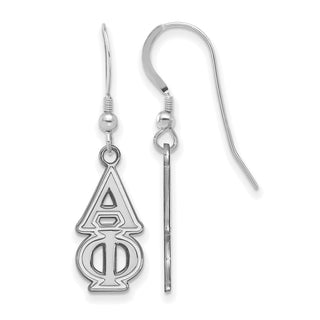 Sterling Silver Rhodium-plated LogoArt Alpha Phi Sorority Greek Letters Medium Dangle Earrings
