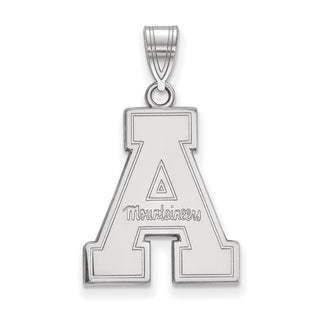 Sterling Silver Rhodium-plated LogoArt Appalachian State University Large Pendant