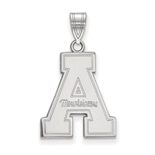 Sterling Silver Rhodium-plated LogoArt Appalachian State University Large Pendant