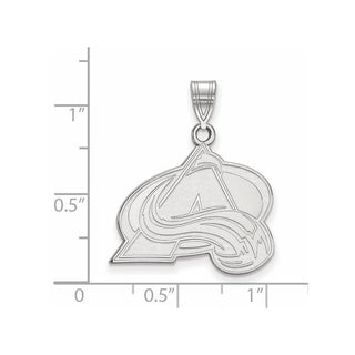 10k White Gold NHL LogoArt Colorado Avalanche Letter A Large Pendant