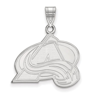 Sterling Silver Rhodium-plated NHL LogoArt Colorado Avalanche Letter A Large Pendant