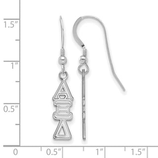 Sterling Silver Rhodium-plated LogoArt Alpha Xi Delta Sorority Greek Letters Medium Dangle Earrings