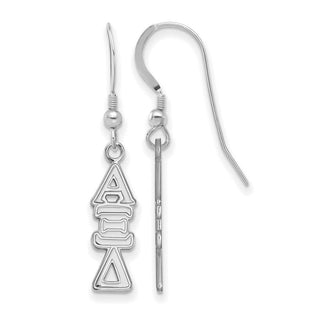 Sterling Silver Rhodium-plated LogoArt Alpha Xi Delta Sorority Greek Letters Medium Dangle Earrings