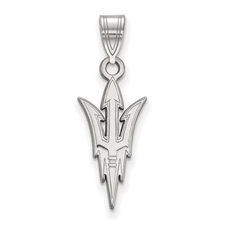 Sterling Silver Rhodium-plated LogoArt Arizona State University Pitchfork Large Pendant