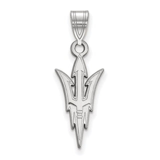 14k White Gold LogoArt Arizona State University Pitchfork Large Pendant
