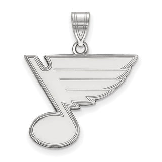 Sterling Silver Rhodium-plated NHL LogoArt St. Louis Blues Large Pendant