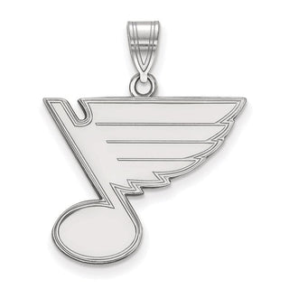 Sterling Silver Rhodium-plated NHL LogoArt St. Louis Blues Large Pendant