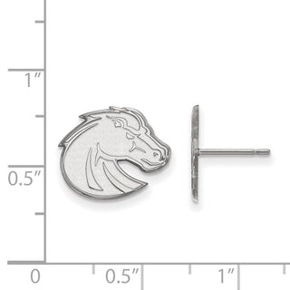 10k White Gold LogoArt Boise State University Bronco Small Post Earrings