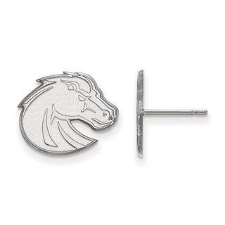 10k White Gold LogoArt Boise State University Bronco Small Post Earrings