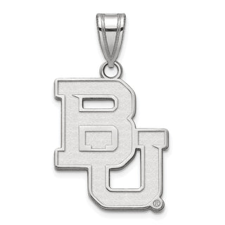 Sterling Silver Rhodium-plated LogoArt Baylor University Bears Large Pendant