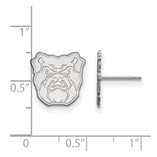 10k White Gold LogoArt Butler University Bulldog Small Post Earrings
