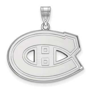 14k White Gold NHL LogoArt Montreal Canadiens Large Pendant