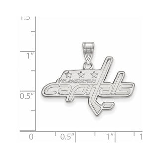 10k White Gold NHL LogoArt Washington Capitals Large Pendant
