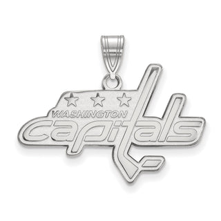 14k White Gold NHL LogoArt Washington Capitals Large Pendant