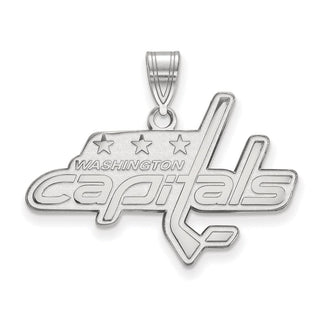 10k White Gold NHL LogoArt Washington Capitals Large Pendant