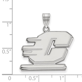 14k White Gold LogoArt Central Michigan University Letter C Large Pendant