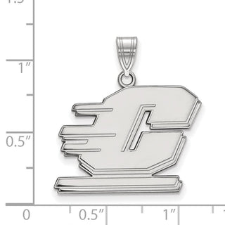 Sterling Silver Rhodium-plated LogoArt Central Michigan University Letter C Large Pendant