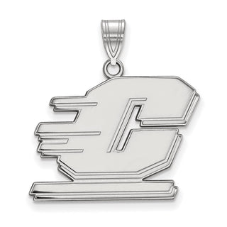 Sterling Silver Rhodium-plated LogoArt Central Michigan University Letter C Large Pendant