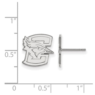 Sterling Silver Rhodium-plated LogoArt Creighton University Bluejay Small Post Earrings