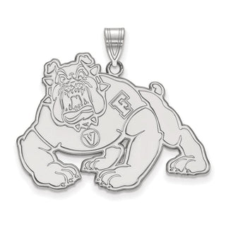 10k White Gold LogoArt California State University Fresno Bulldog Extra Large Pendant