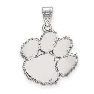 10k White Gold LogoArt Clemson University Tiger Paw Large Pendant