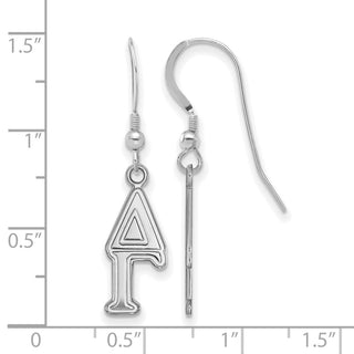Sterling Silver Rhodium-plated LogoArt Delta Gamma Sorority Greek Letters Small Dangle Earrings